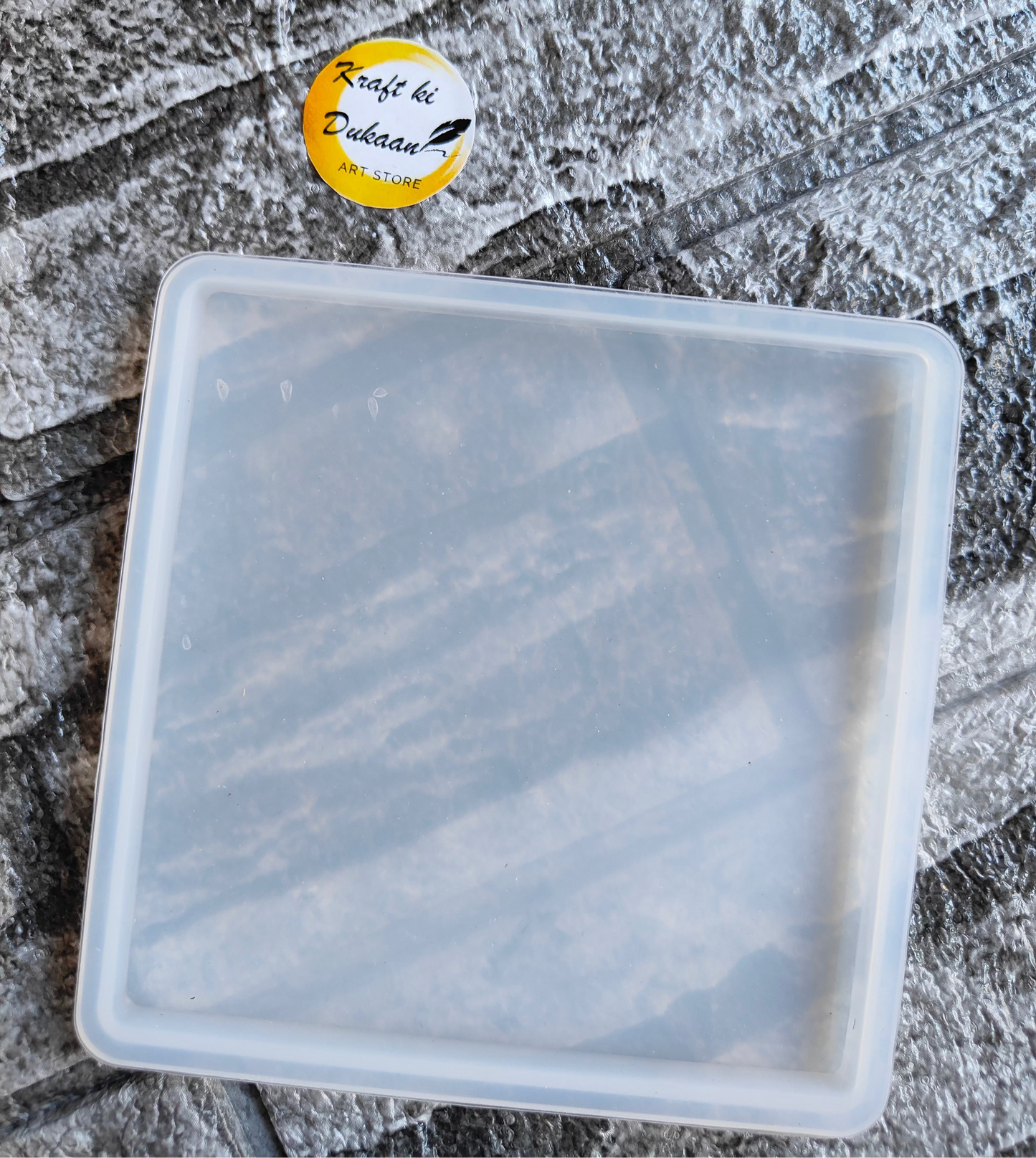 Clear square edge resin casting mold by Kraft ki Dukaan for precise resin art projects