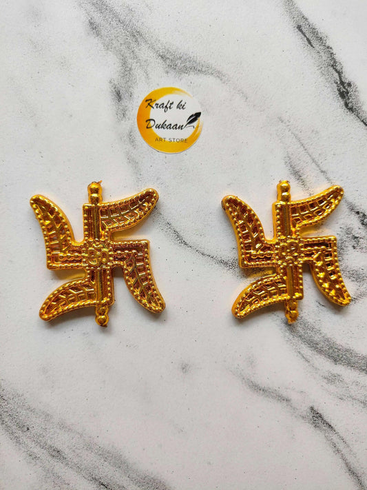 kraft-ki-dukaan-swastik-design-beads-pack-pair-golden