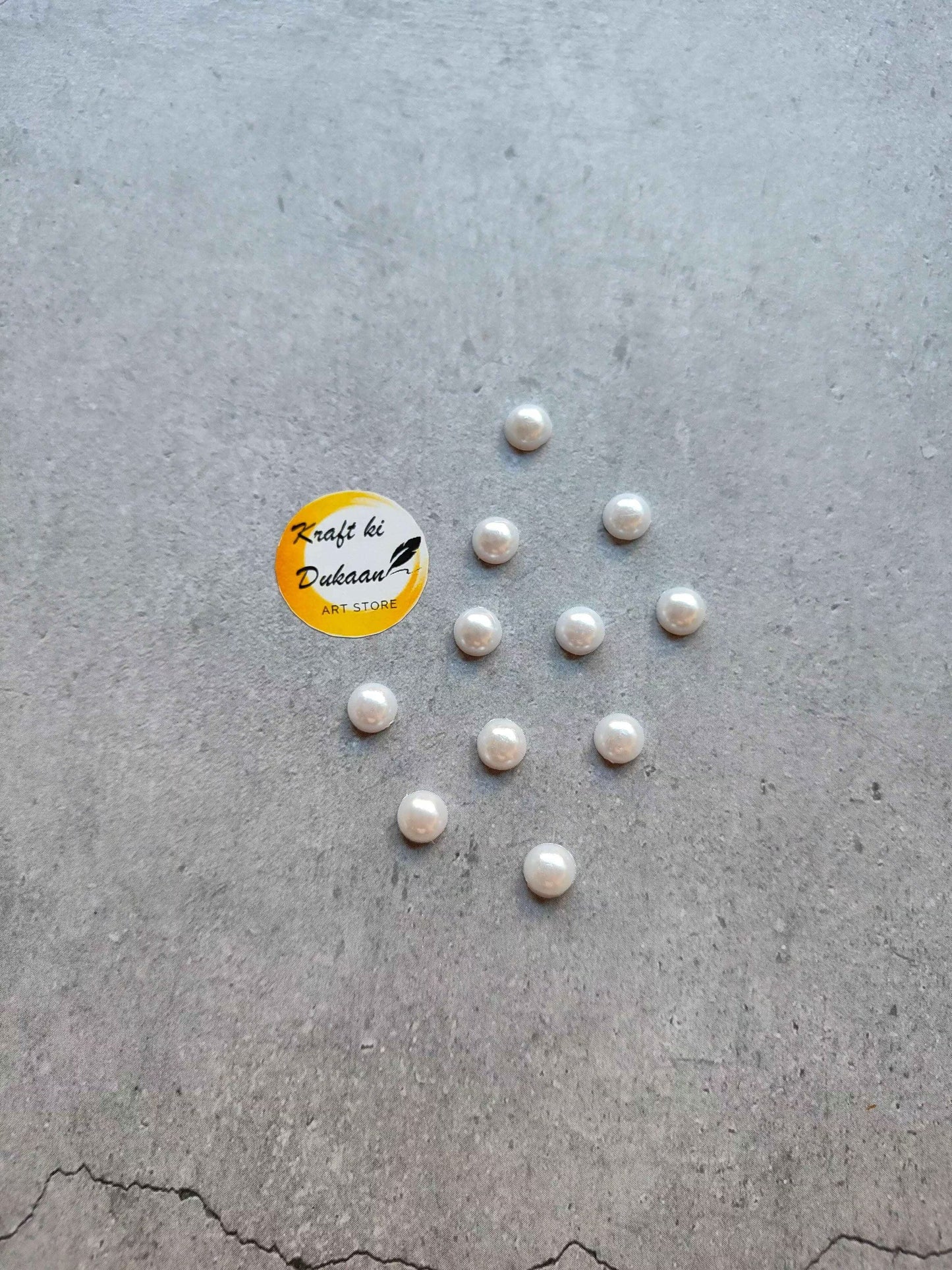 White Pearl Half Cut Round Beads