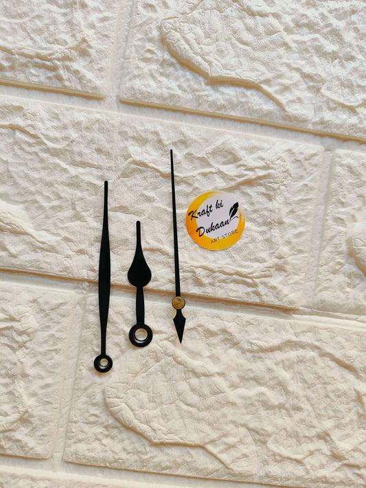 Clock hands metal A23 set in black, including long minute and hour hands