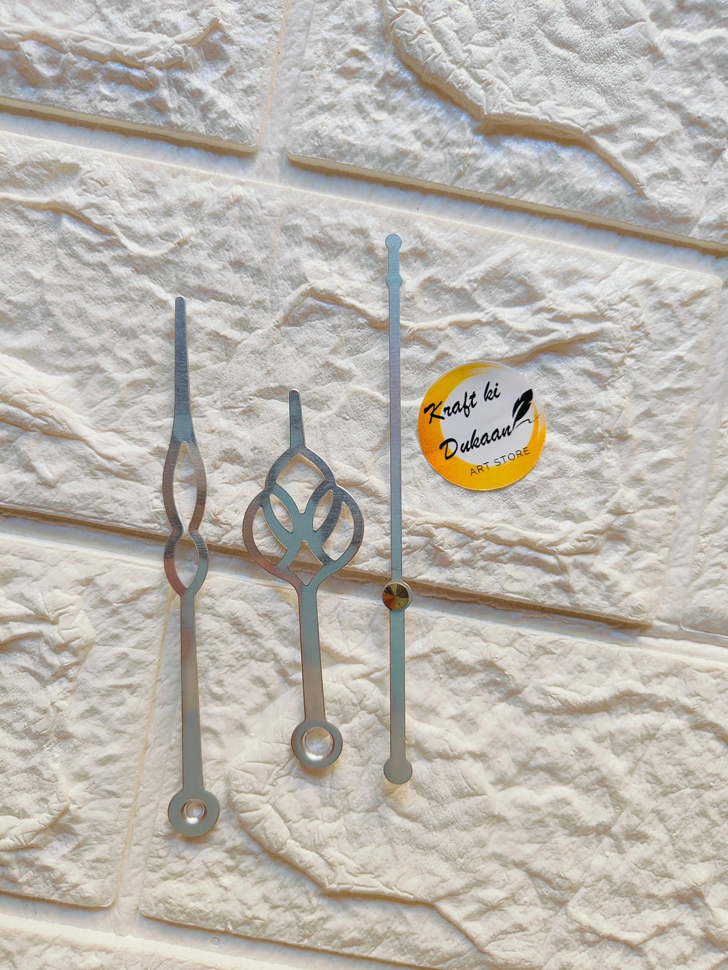 Set of decorative metal clock hands for crafts in various designs from Kraft ki Dukaan