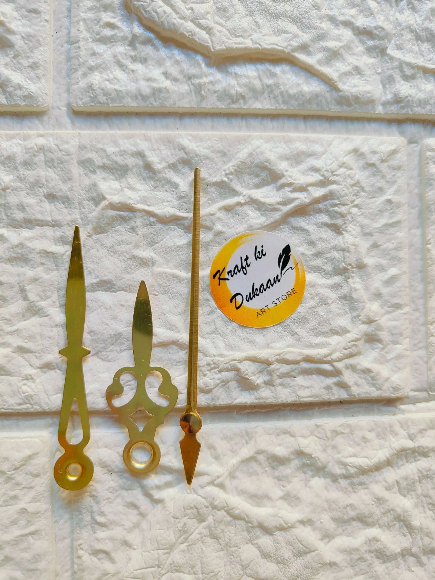 Clock Hands Metal A8 gold clock hands set with spear tips and round detailing