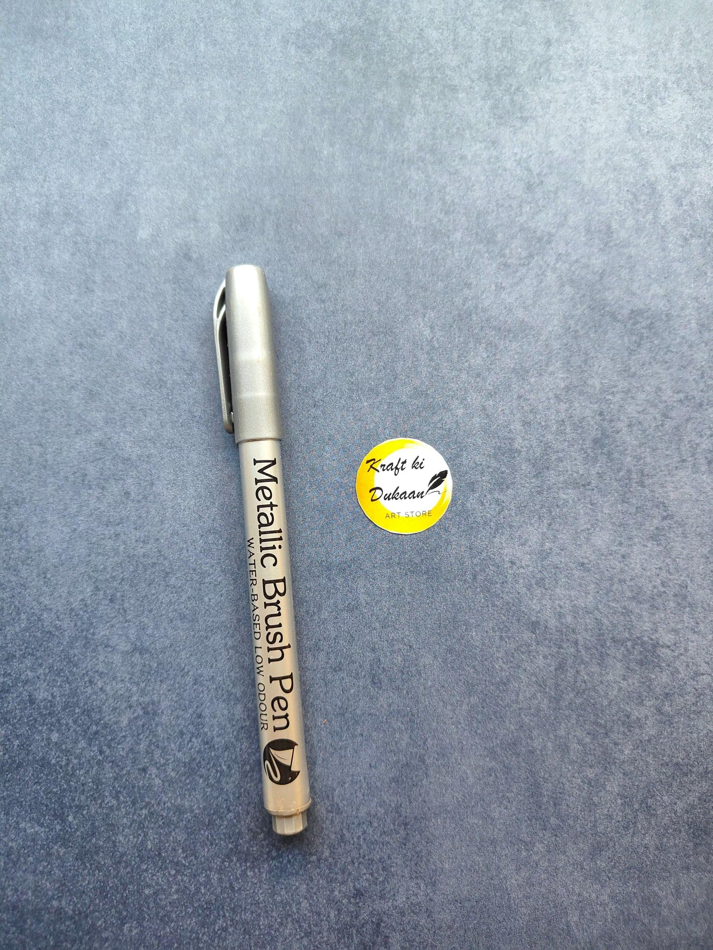 Metallic Marker Brush Pen, metallic silver-toned brush tip