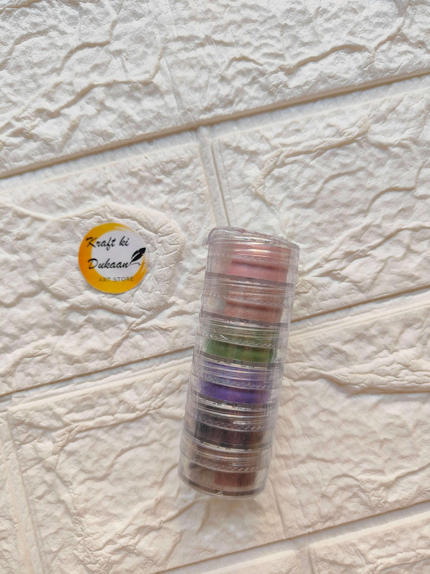6in1 MICA box A4: clear tube with layered mica sheets in assorted colors