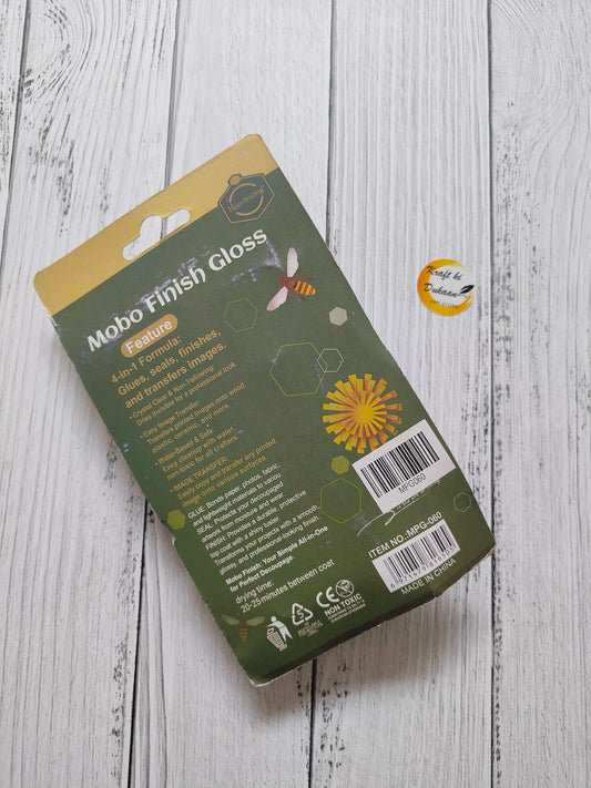 Mod Podge Gloss 60ML package back label with hex graphics and details