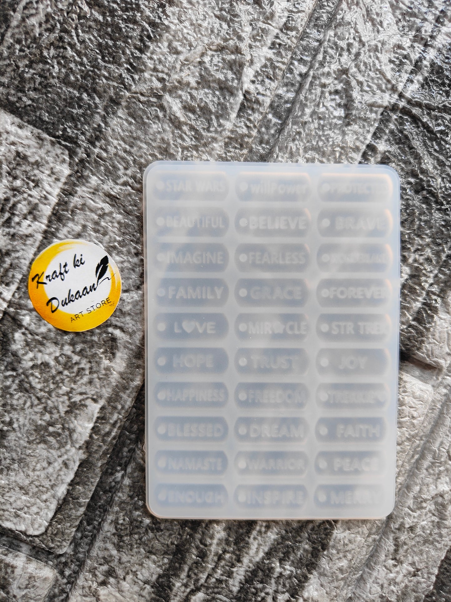 Motivational word resin mould by Kraft ki Dukaan featuring inspirational words for crafting projects