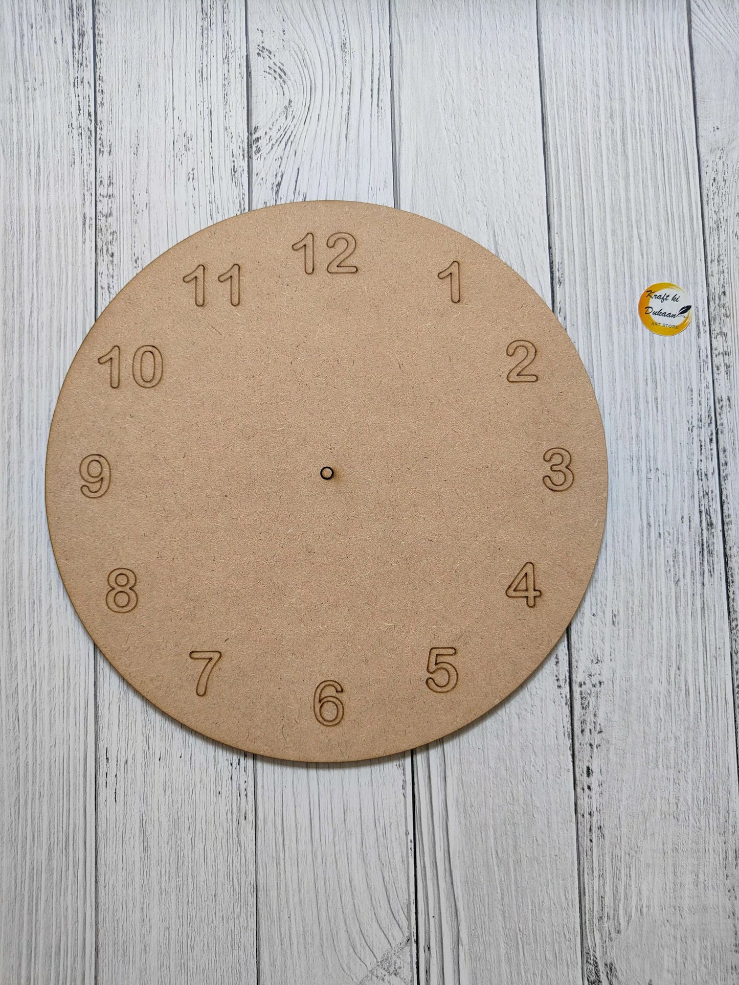 10" pre-marked MDF A19 circle with numbers 1–12 and center hole