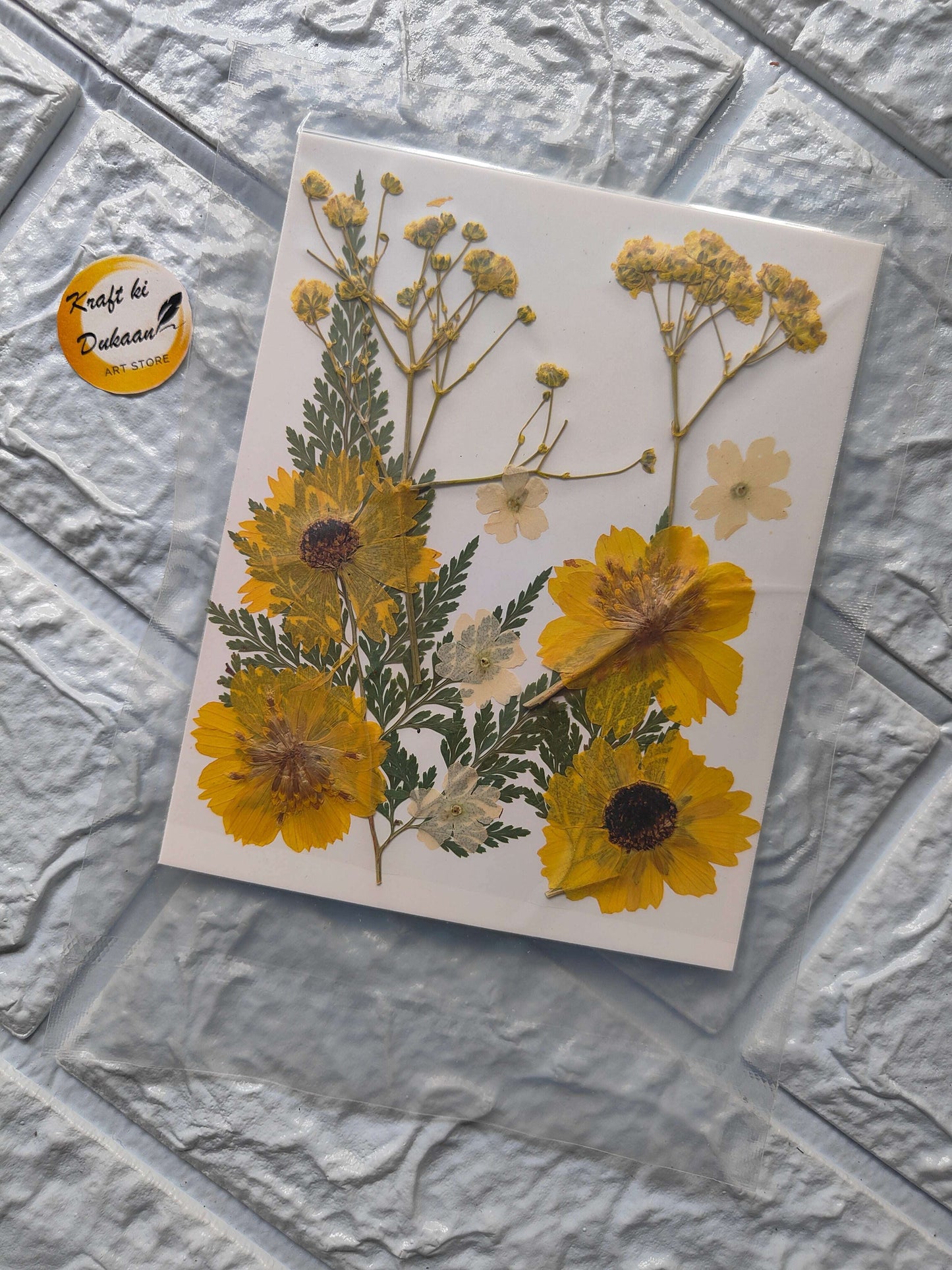 pressed-flower-sheets-a5-yellow-dried-flowers-collection
