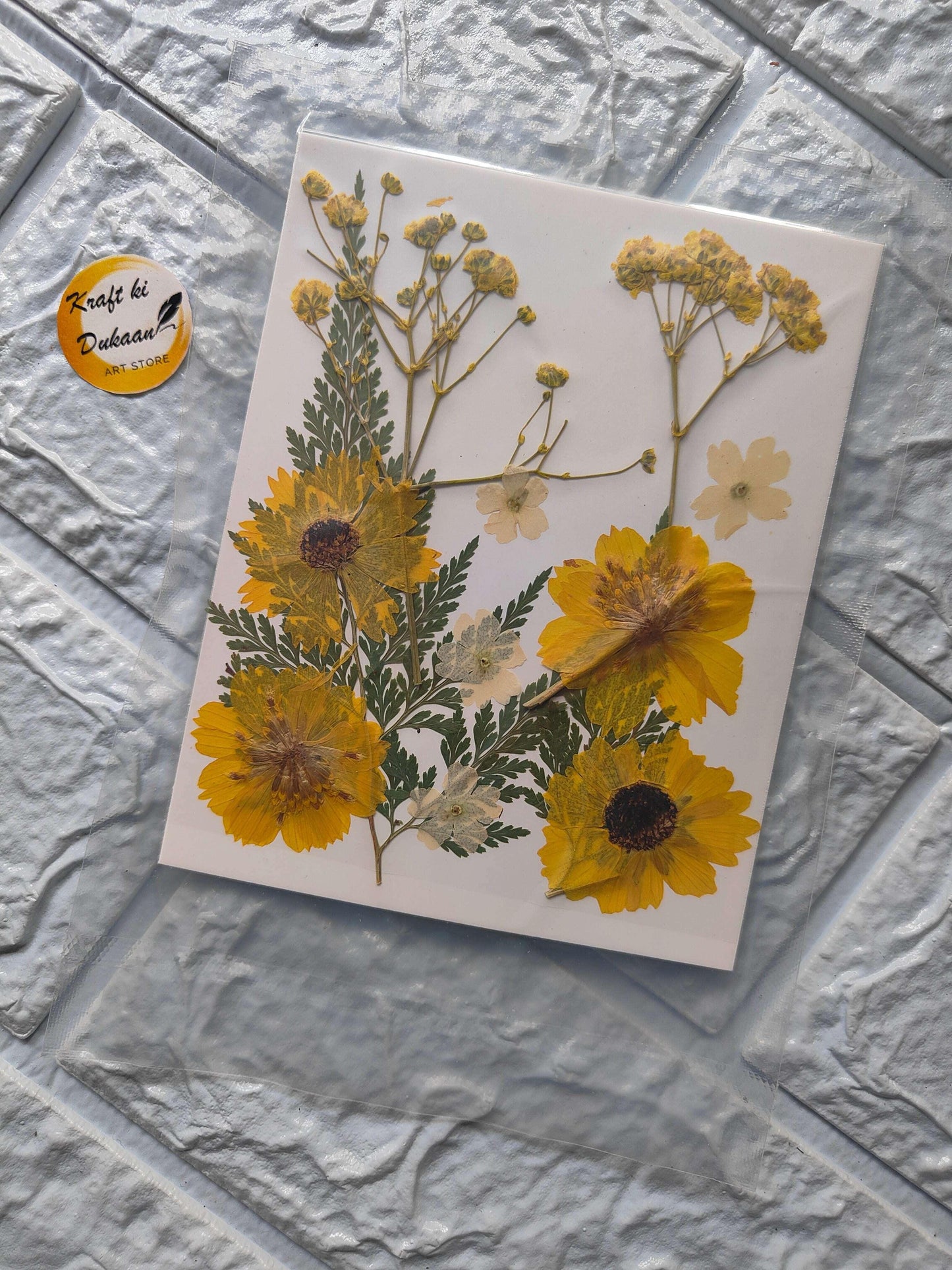 pressed-flower-sheets-a5-yellow-dried-flowers-collection