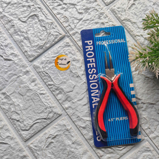 Kraft ki Dukaan professional plier tool for crafts with red and black rubber grips for comfort