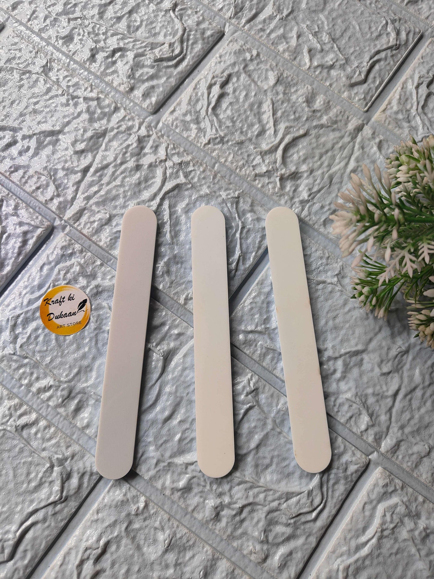 PVC sticks 5pc set: three white PVC rods
