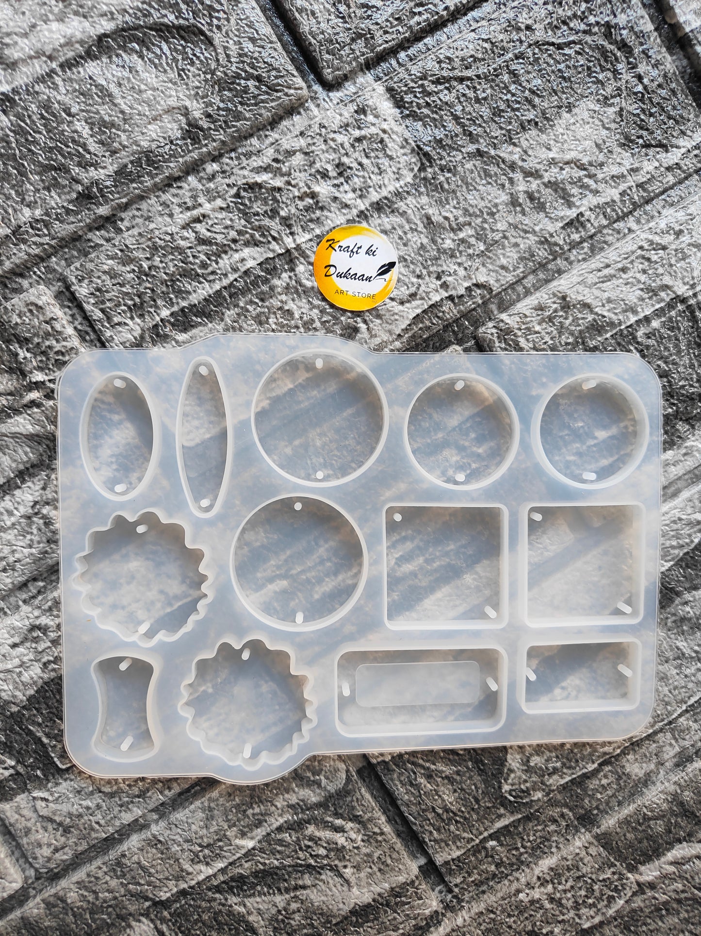 Silicone Rakhi mould for resin crafting with various shapes and cavities for creative projects