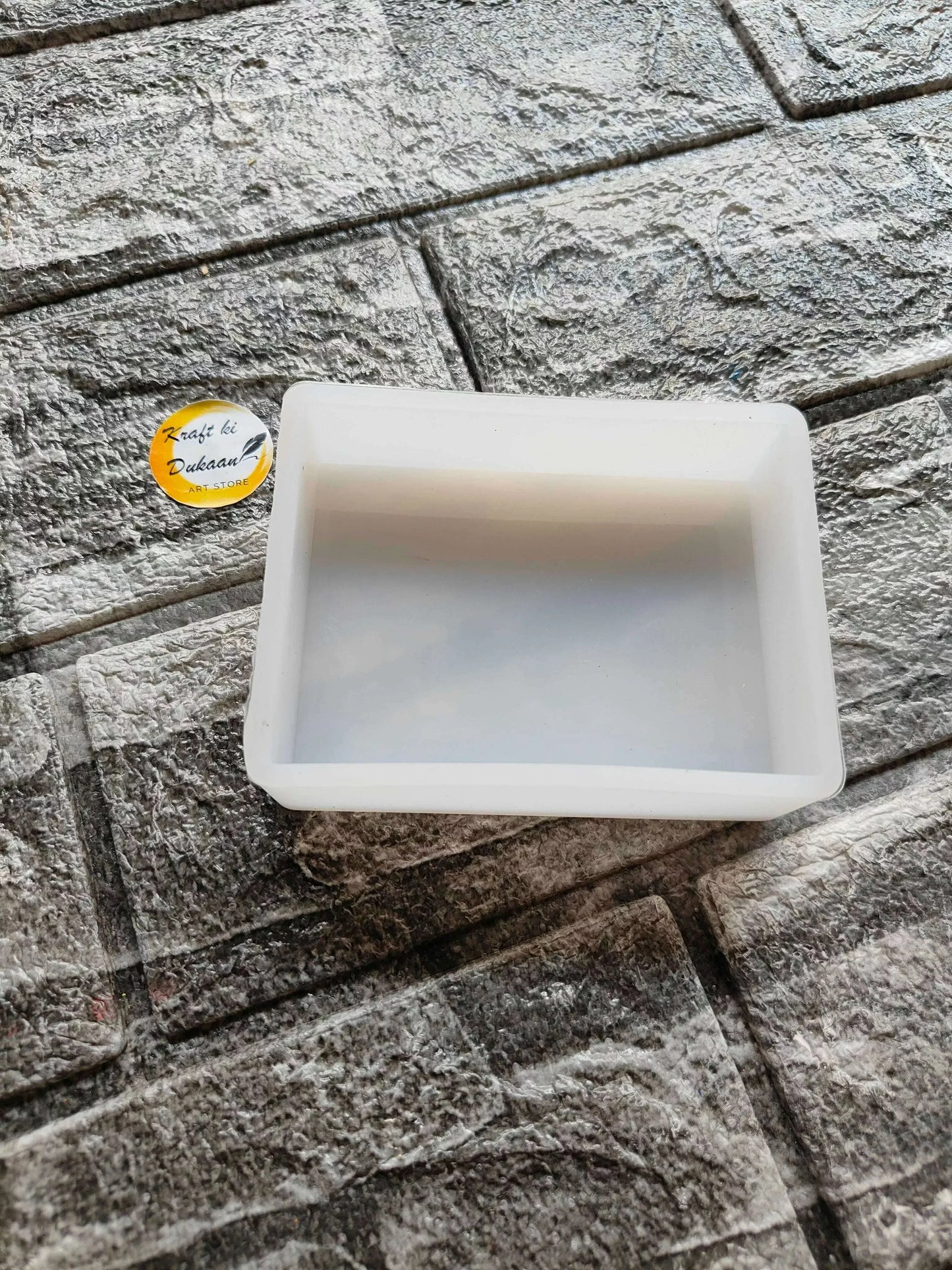Rectangular deep mould 6.5 x 9 cm, white mould tray with hollow center