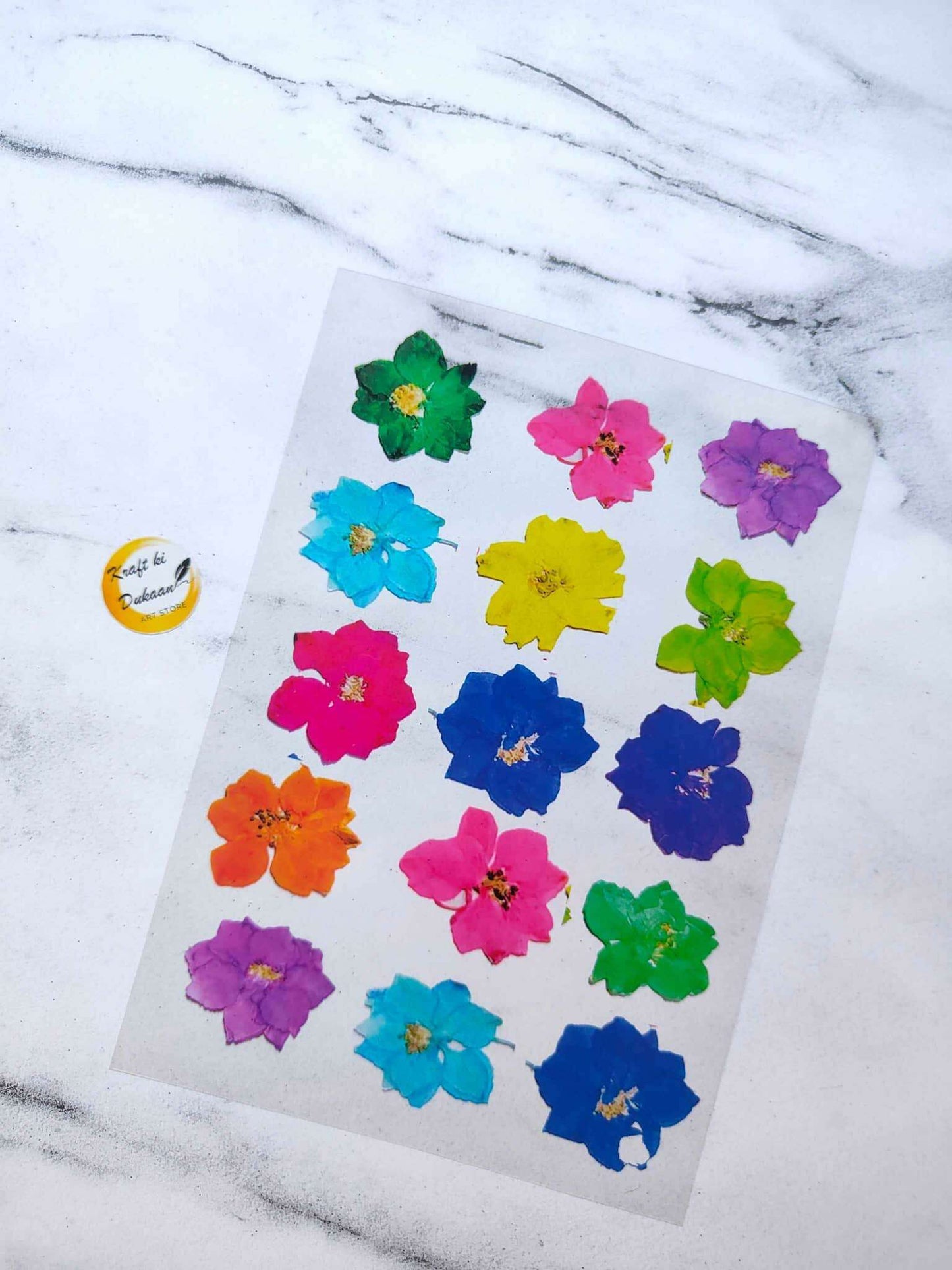 A5 Insert Sheet E4 with multicolor flower stickers, 16 pieces