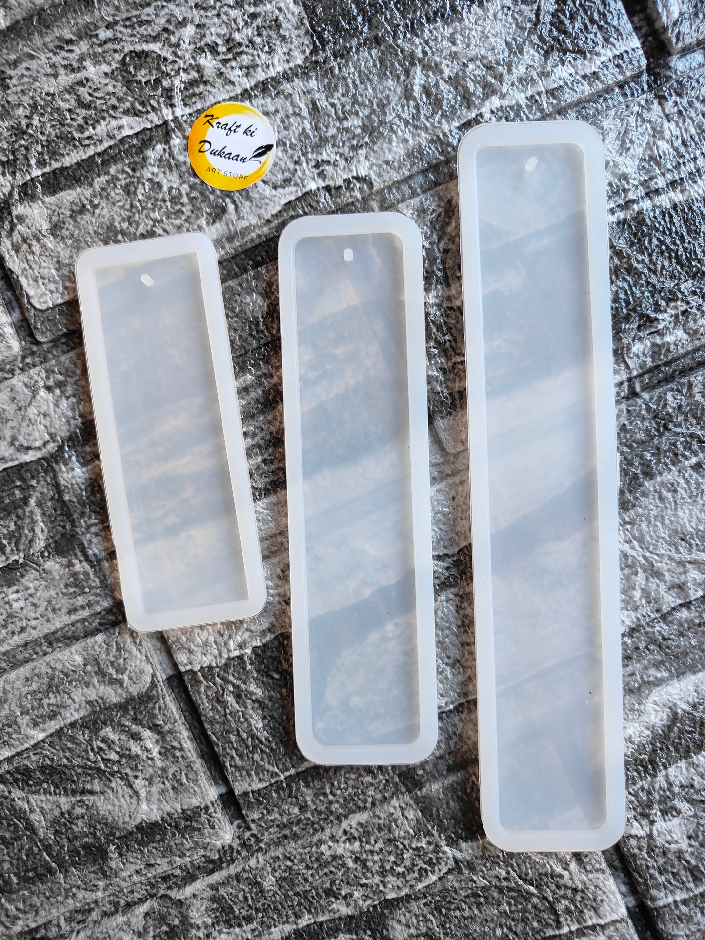 Resin bookmark mould set with three sizes for crafting unique bookmarks at home