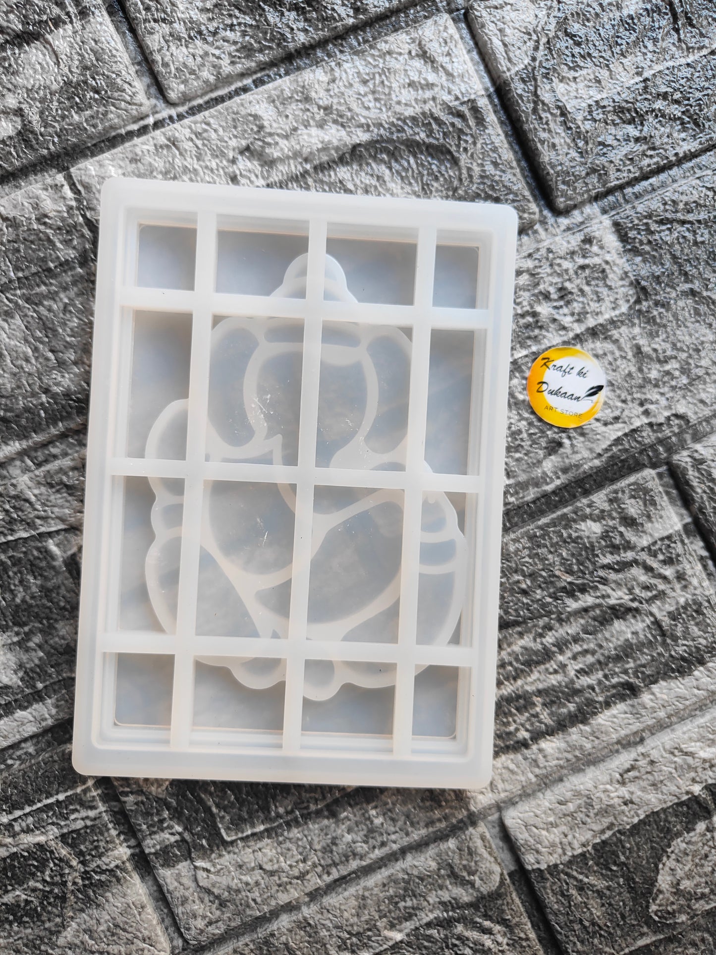 Silicone resin Ganesh mould with detailed design for crafting beautiful decorations