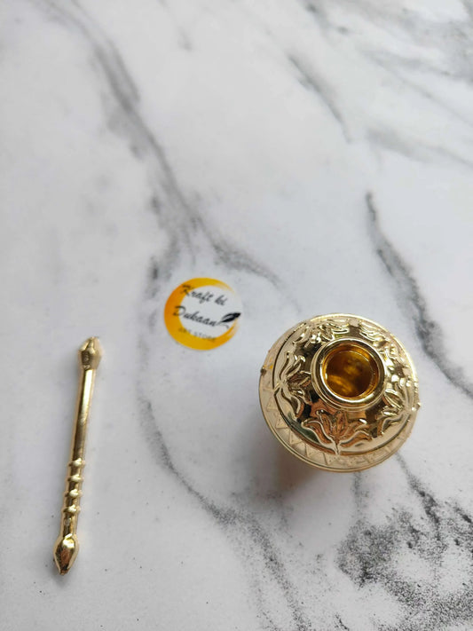 resin-makhan-matki-gold-decorative-container-angled-view