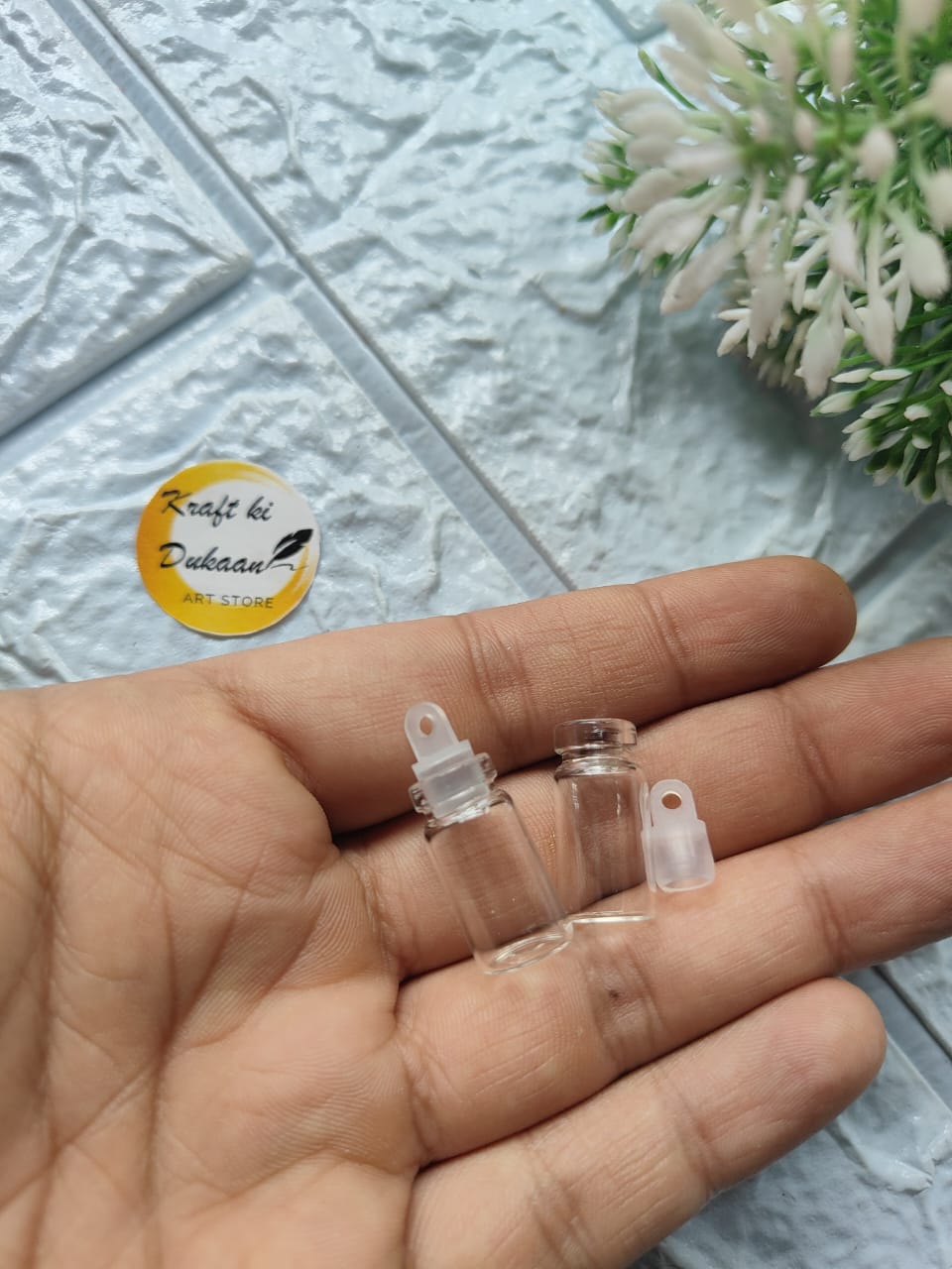 Mini Glass Bottle Rubber Lid Pack of 50 - Kraft ki Dukaan