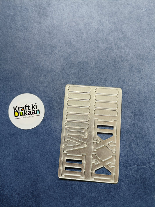 Acrylic Roman numeral set with stick markers, silver tone