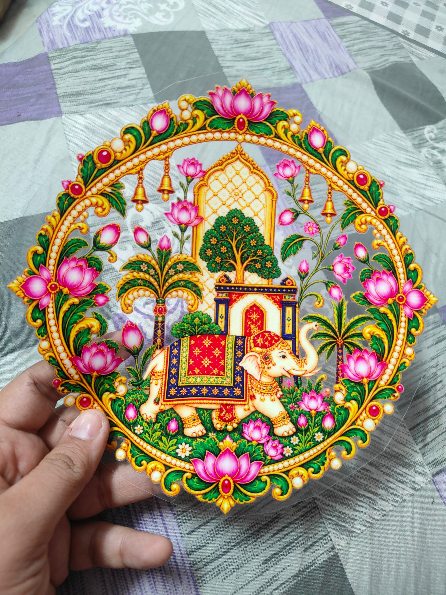 Thali Round Peel off sticker T58