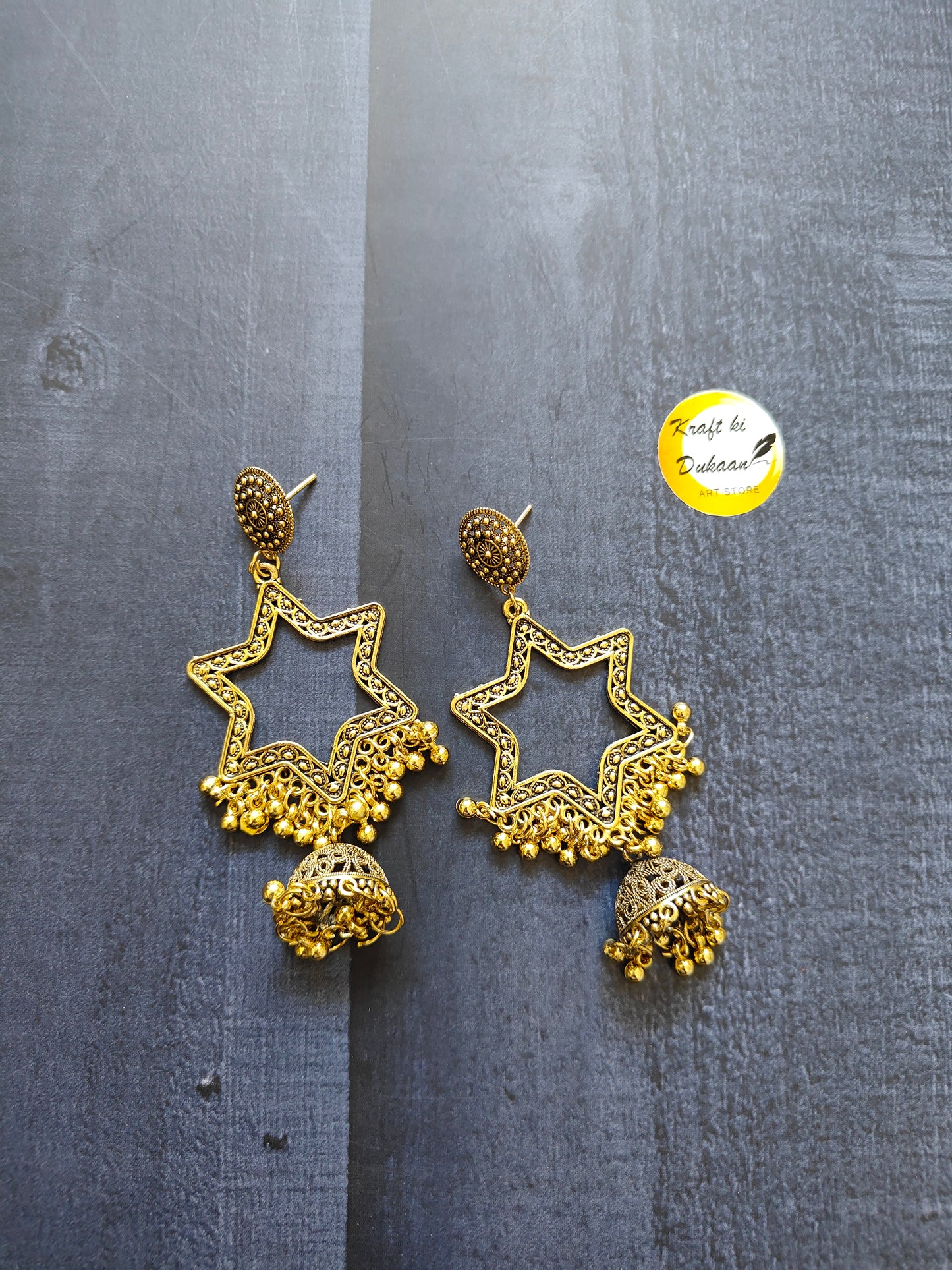 Golden Latkan Jhumka without beads