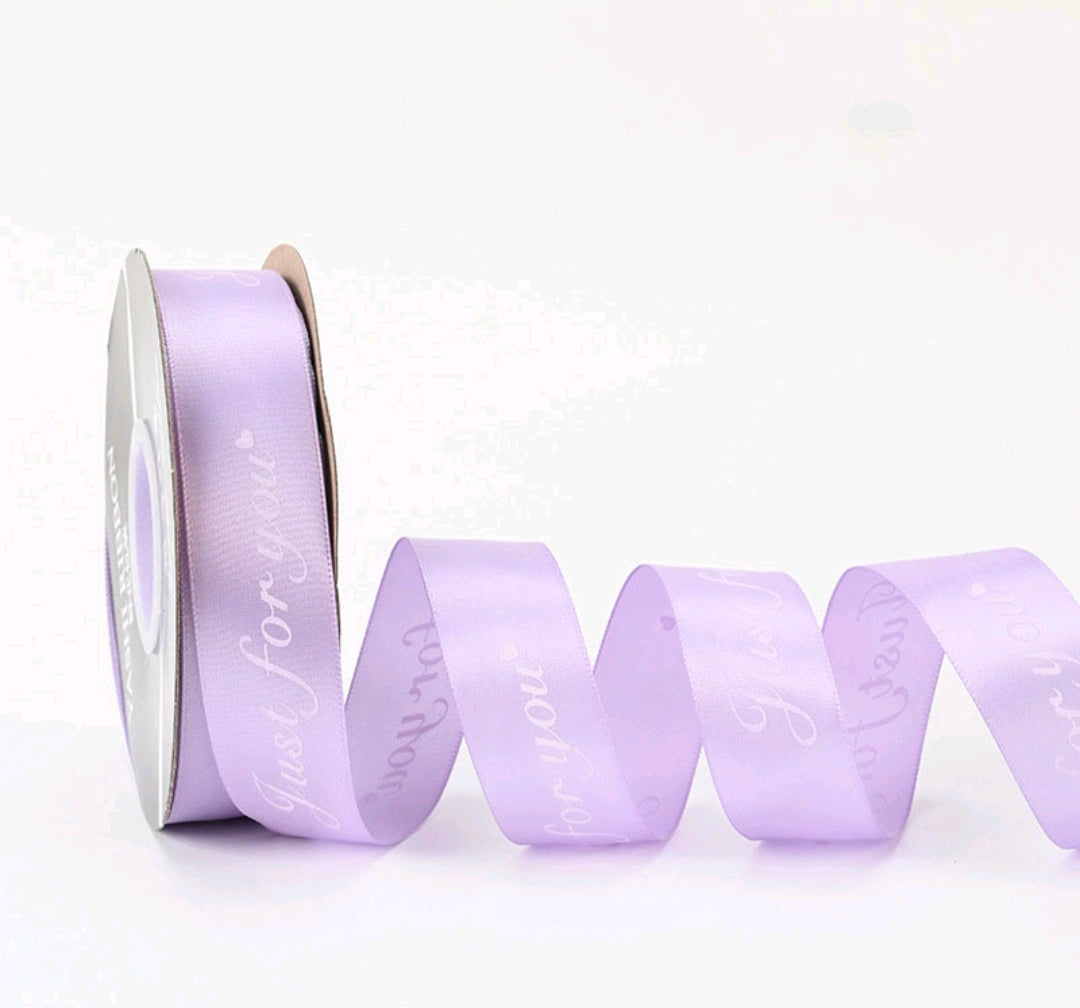 Lavender Korean ribbon, 2.5cm wide, 33m roll