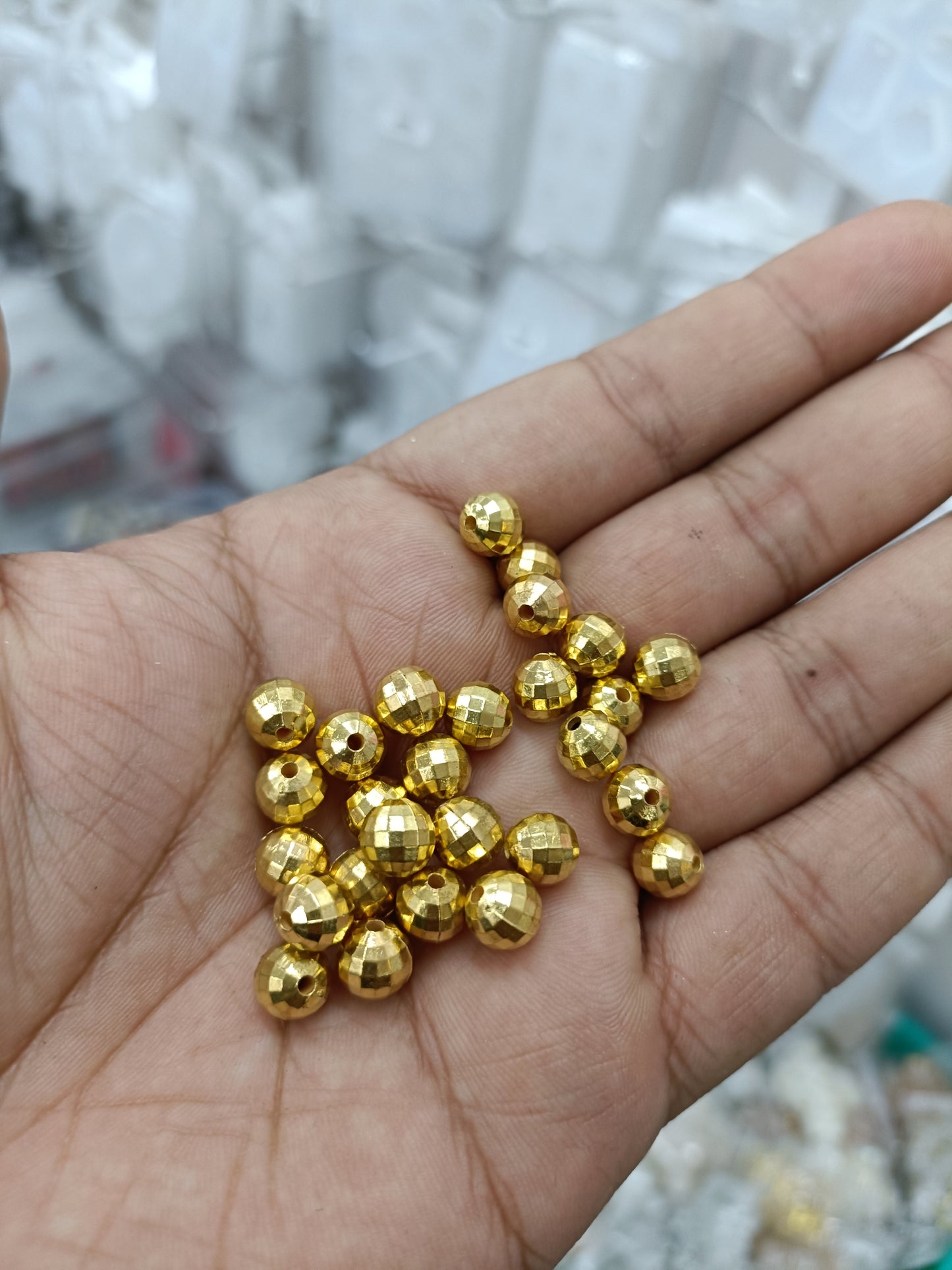 Golden Globe Beads 8MM Pack of 50