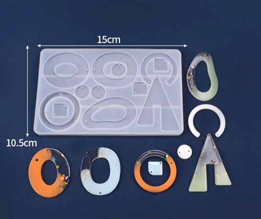 Silicone jewelry mould tray with 12 cavities for rings, pendants, and beads