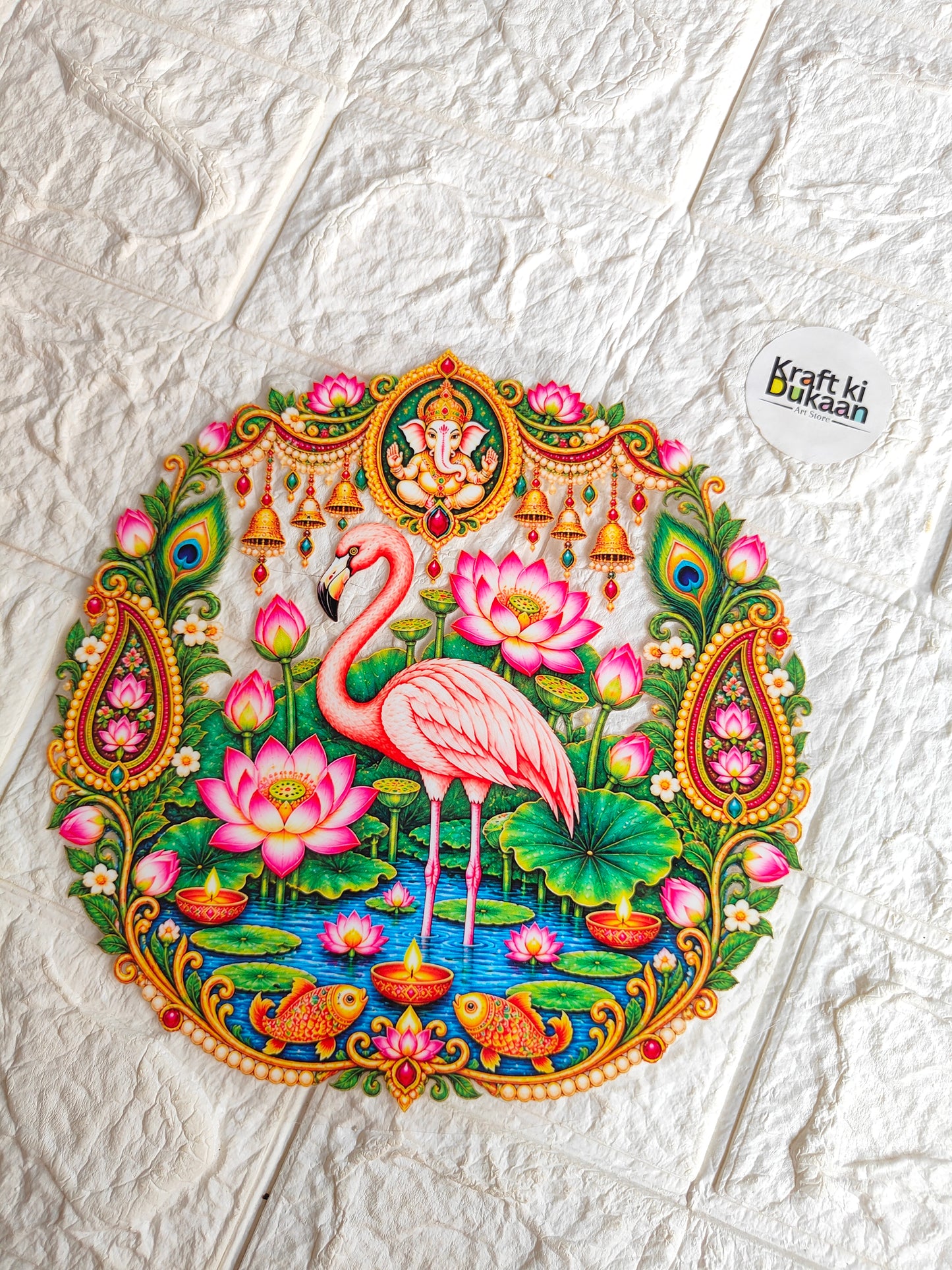 Thali Round Peel off sticker T12