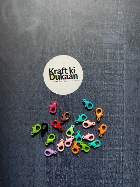 Lobster clasp hook multipack (20), colorful lobster clasps in mixed sizes