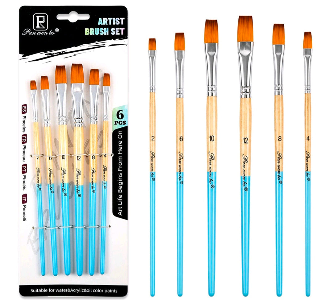 6PC Flat Brush Set