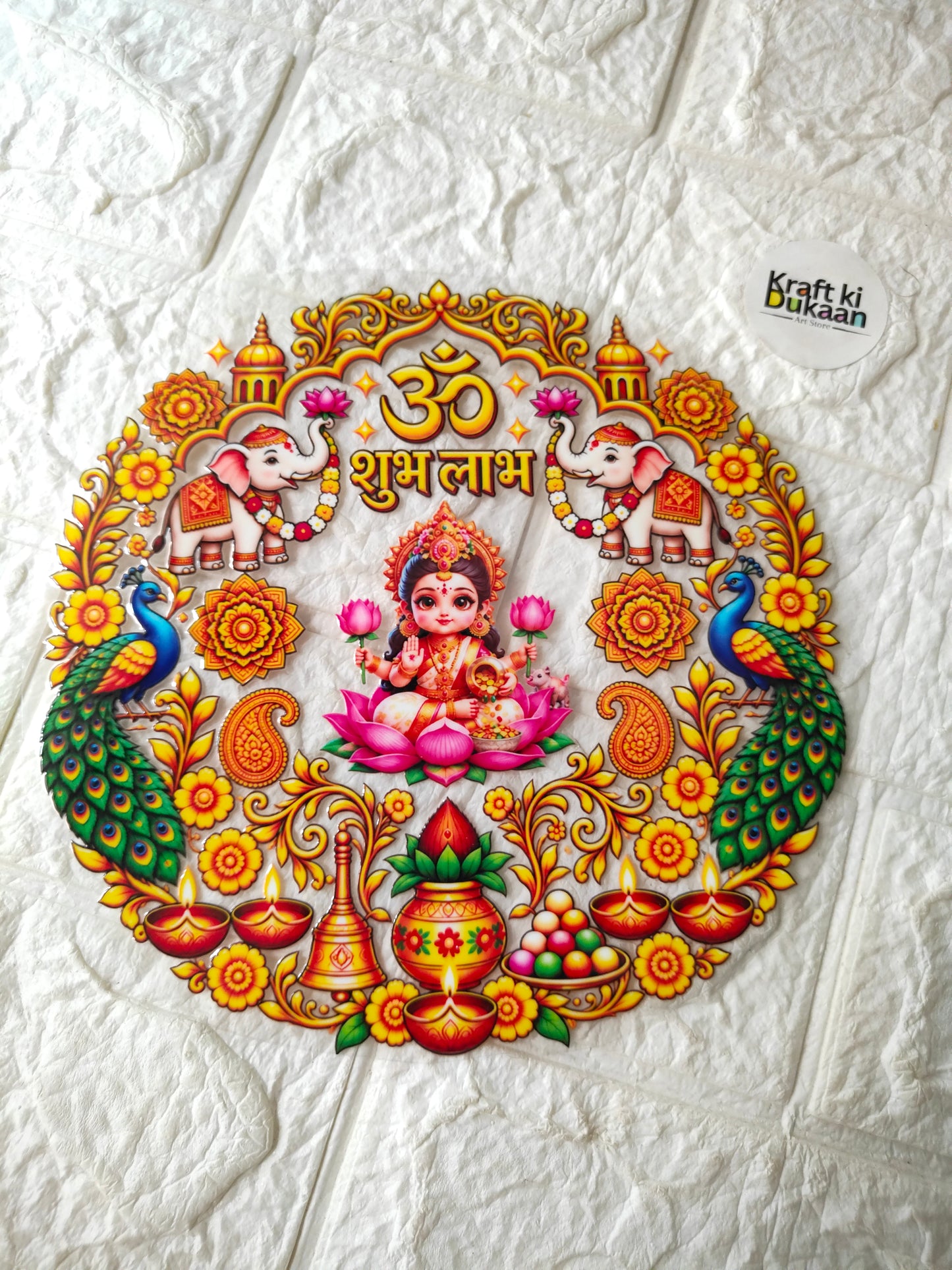 Thali Round Peel off sticker T38