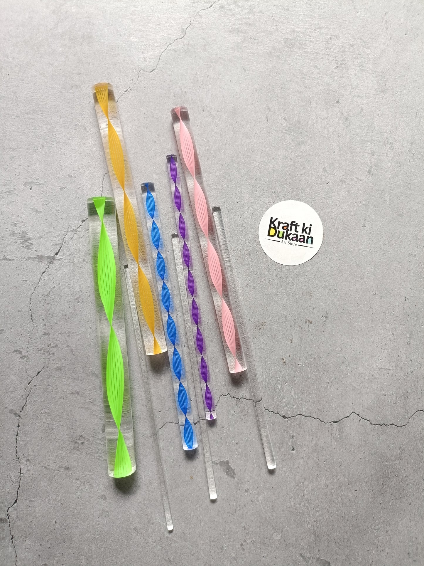 Mandala dotting tool set with colored handles and metal tips (8-piece)