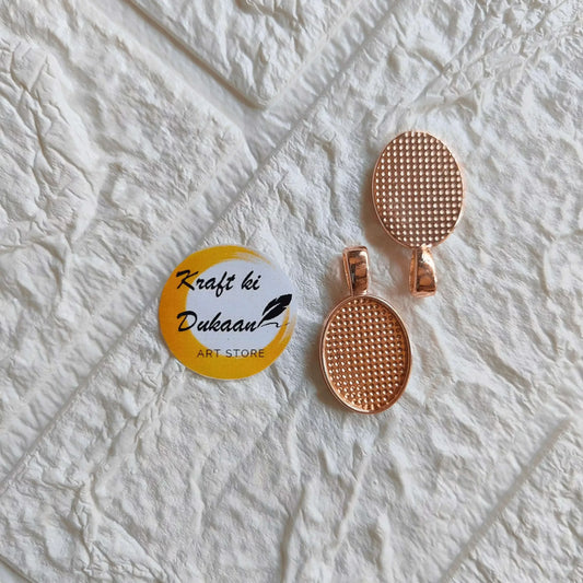 Round metal pendant set (4 pcs), rose gold-tone, textured perforated disc design