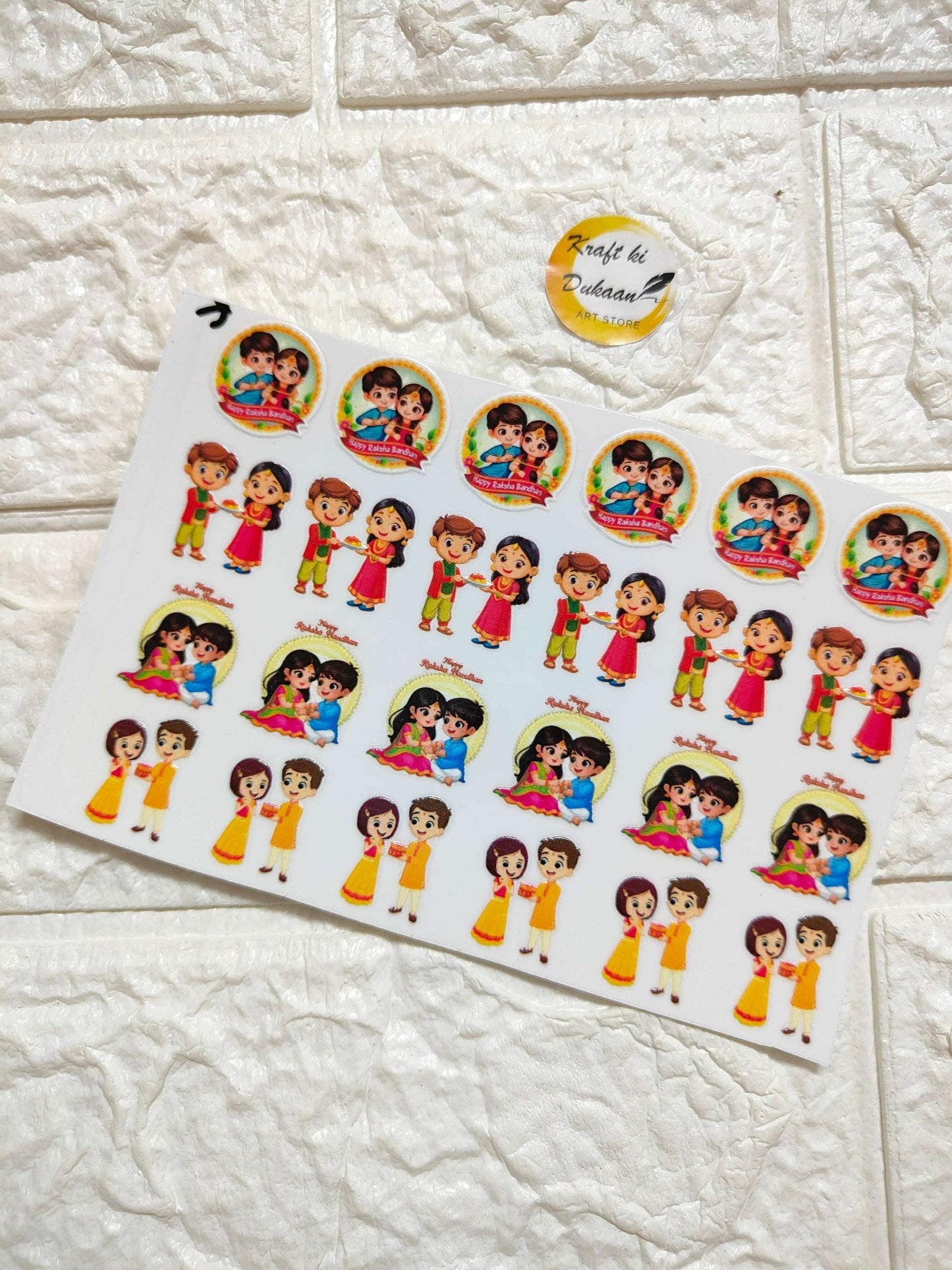 UV DTF peel-off sticker sheet J66 with colorful cartoon children characters