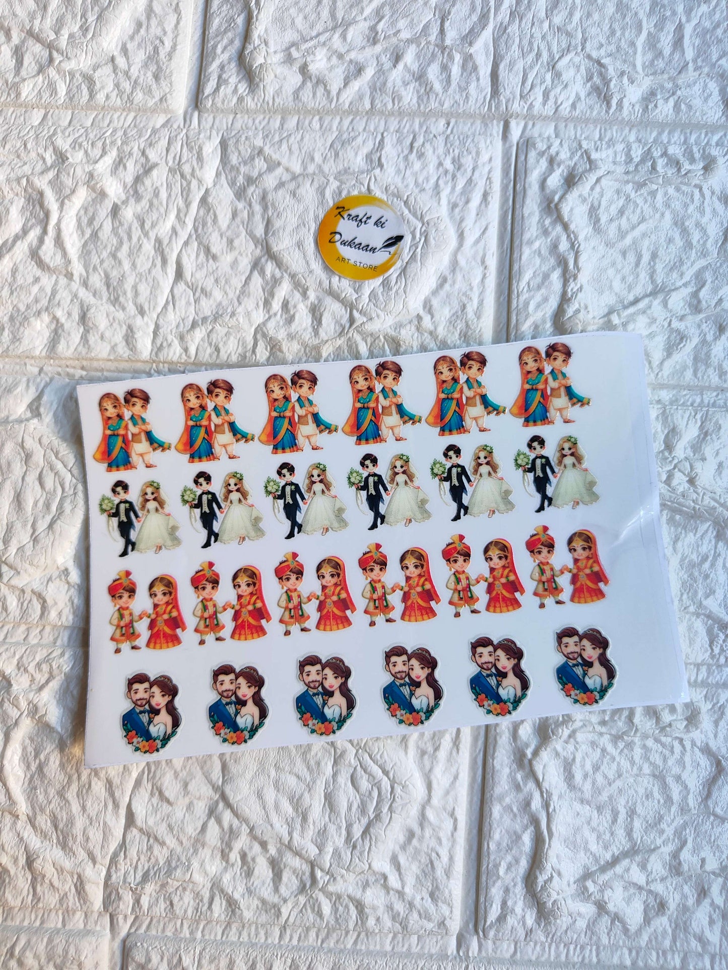 UV DTF peel-off sticker sheet J42, cartoon kids in colorful outfits, multiple stickers