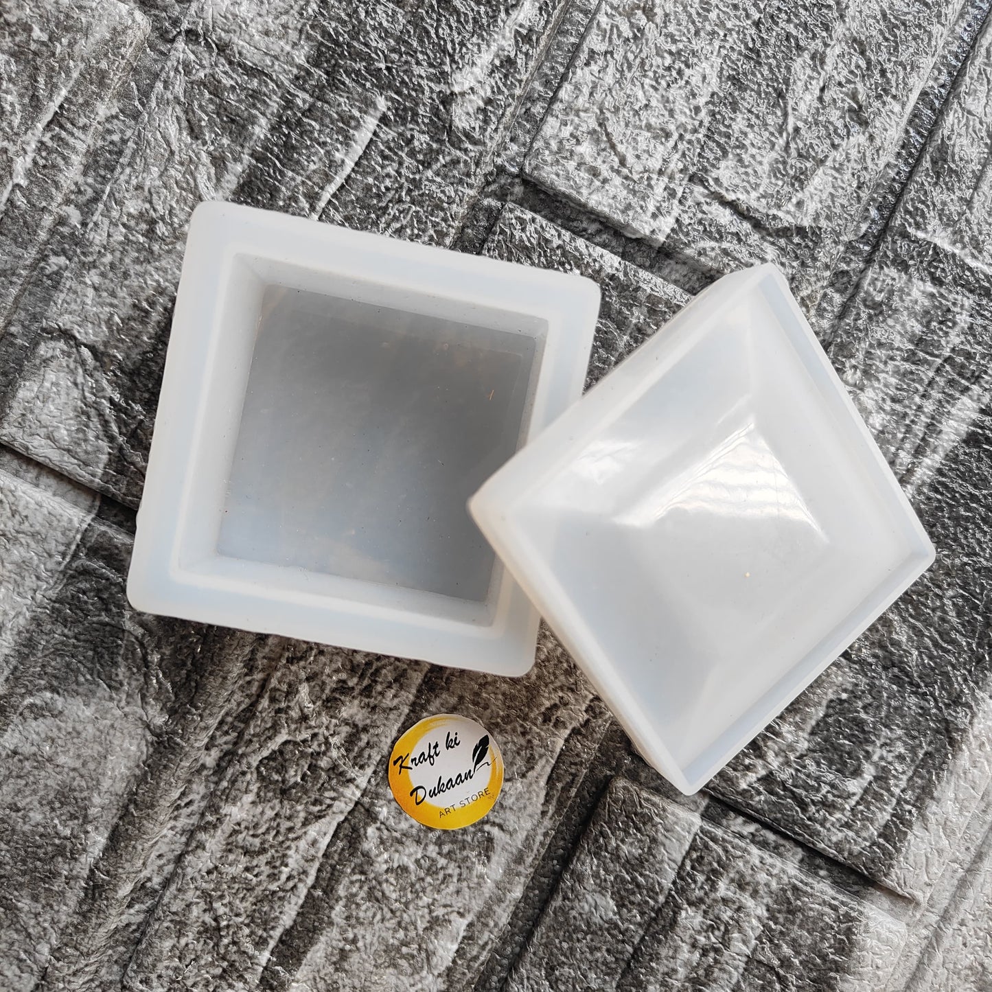 Square resin storage box mould by Kraft ki Dukaan for creating custom storage boxes