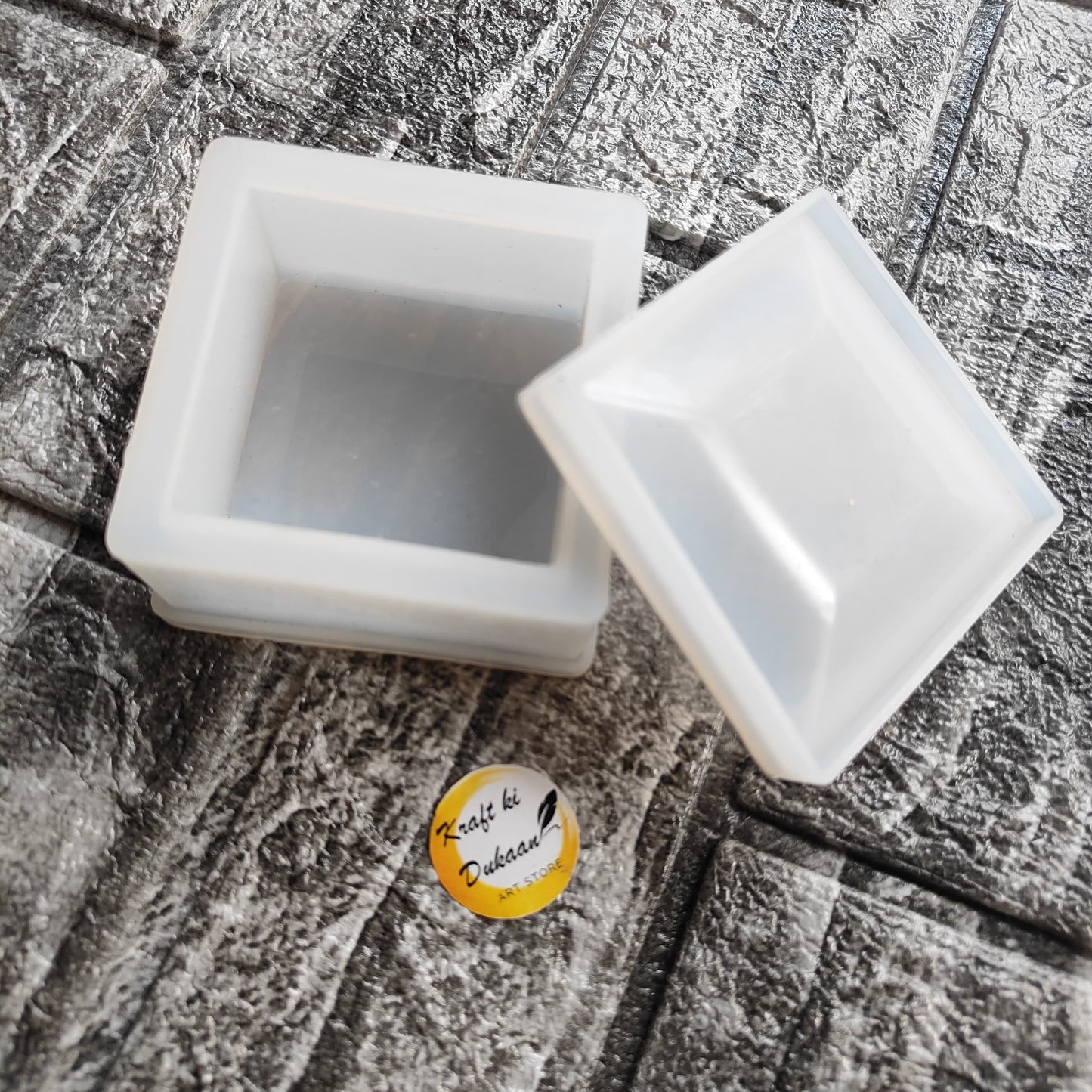 Square resin storage box mould from Kraft ki Dukaan for creating decorative resin boxes