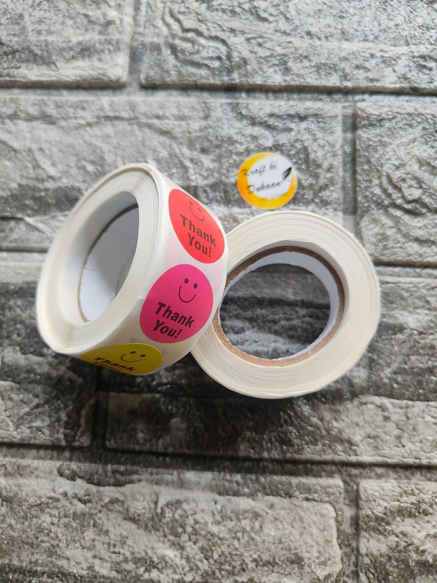 Thank You Stickers Tape A2: two tape rolls with 'Thank You' labels