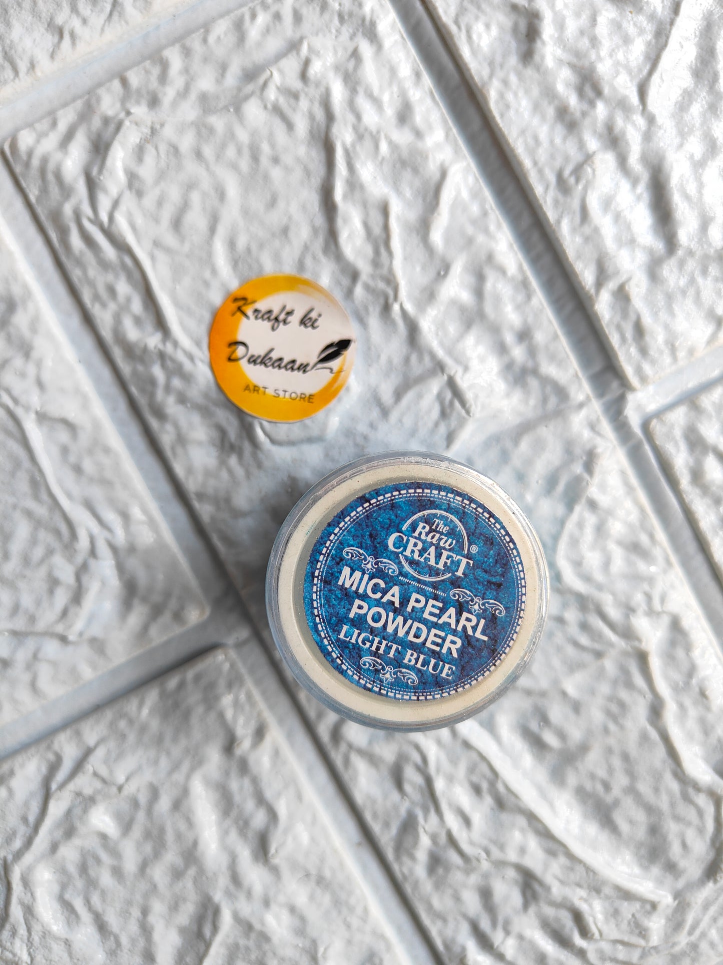 Kraft ki Dukaan MICA pearl powder for resin in light blue color, ideal for art and crafting projects