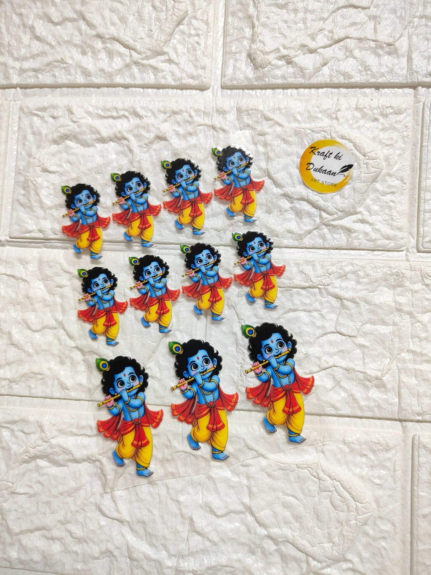 UV DTF peel-off sticker sheet J26 with 12 cartoon blue child figure stickers