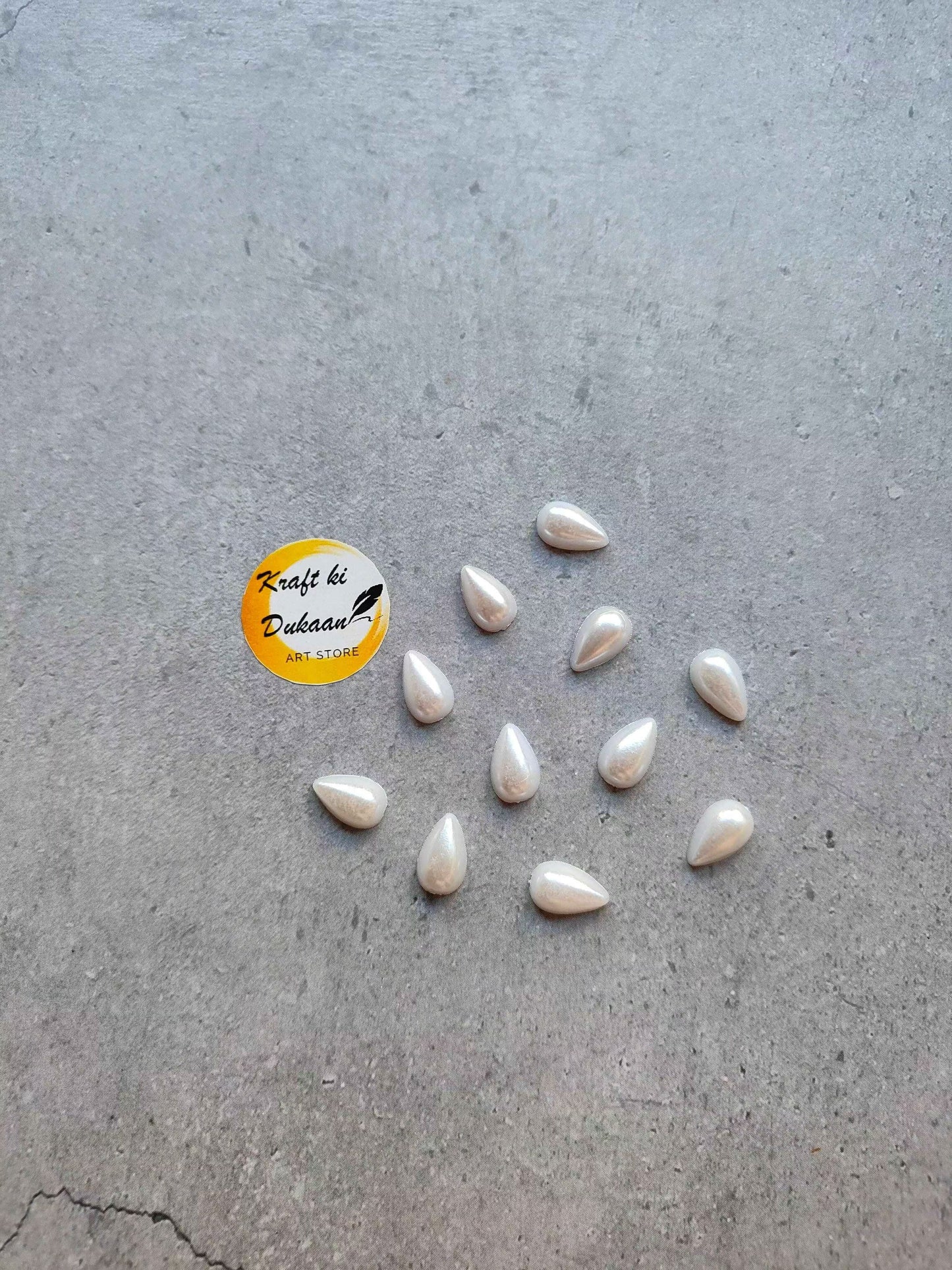 White Pearl Half Cut Drop Beads