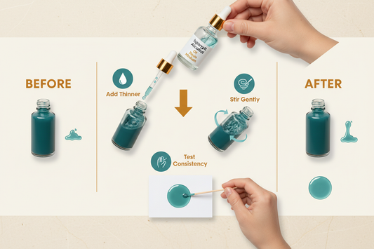 Step-by-step guide on how to fix dried resin pigment using thinner and testing consistency