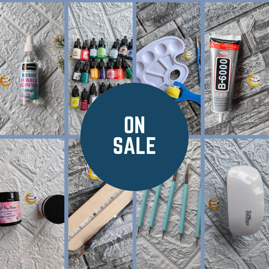 Discount resin art supplies collection featuring essential tools and vibrant pigments on sale