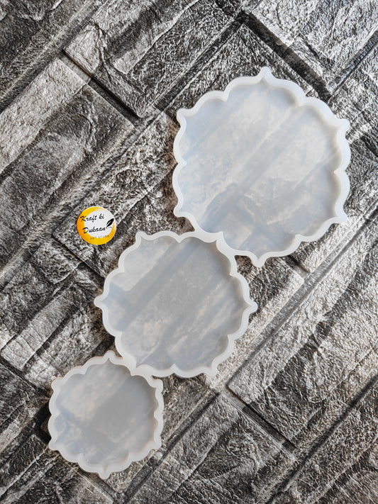 Kraft ki Dukaan 3D flower mold resin set of three clear silicone molds for crafting
