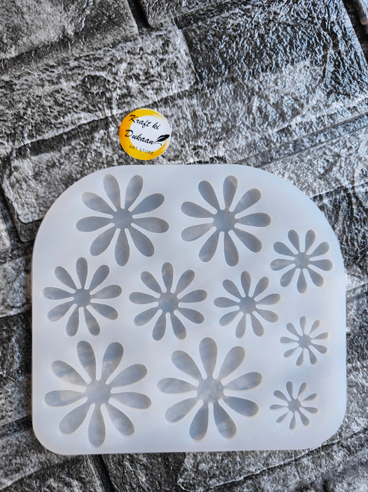 Kraft ki Dukaan 3D flower silicone mold with multiple floral cavity designs for crafting and baking