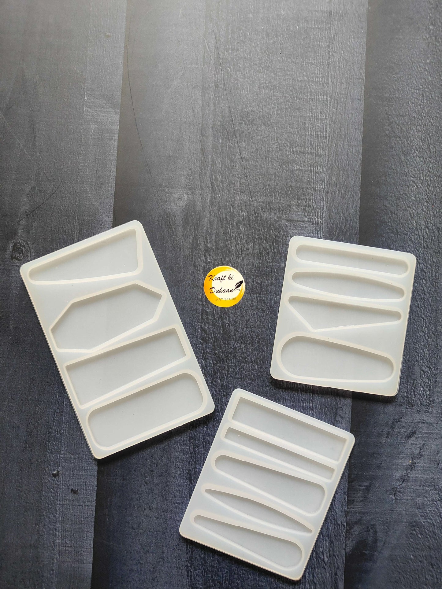 4-cavity hair clip mould set of 3 silicone trays, off-white