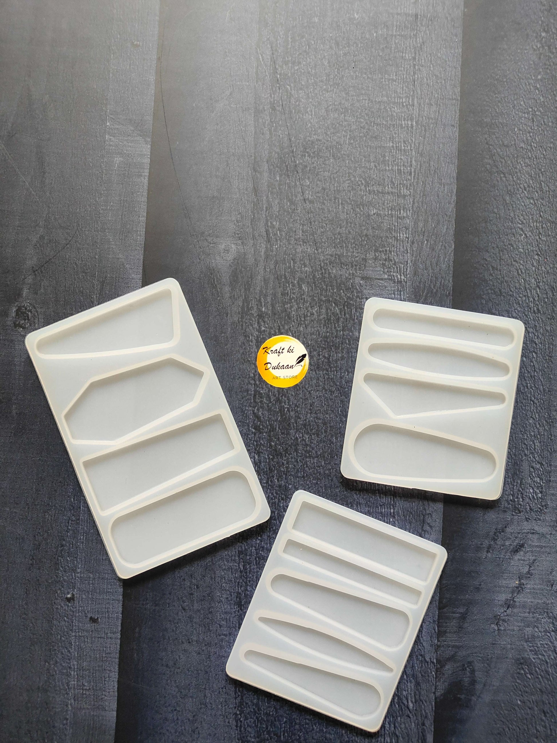 4-cavity hair clip mould set of 3 silicone trays, off-white