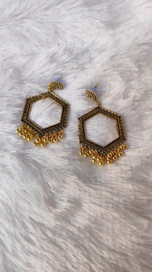 Golden Jhumka without Beads A5