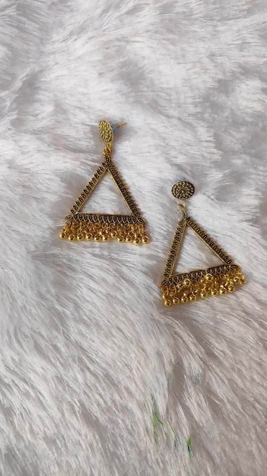 Golden Jhumka without Beads A1